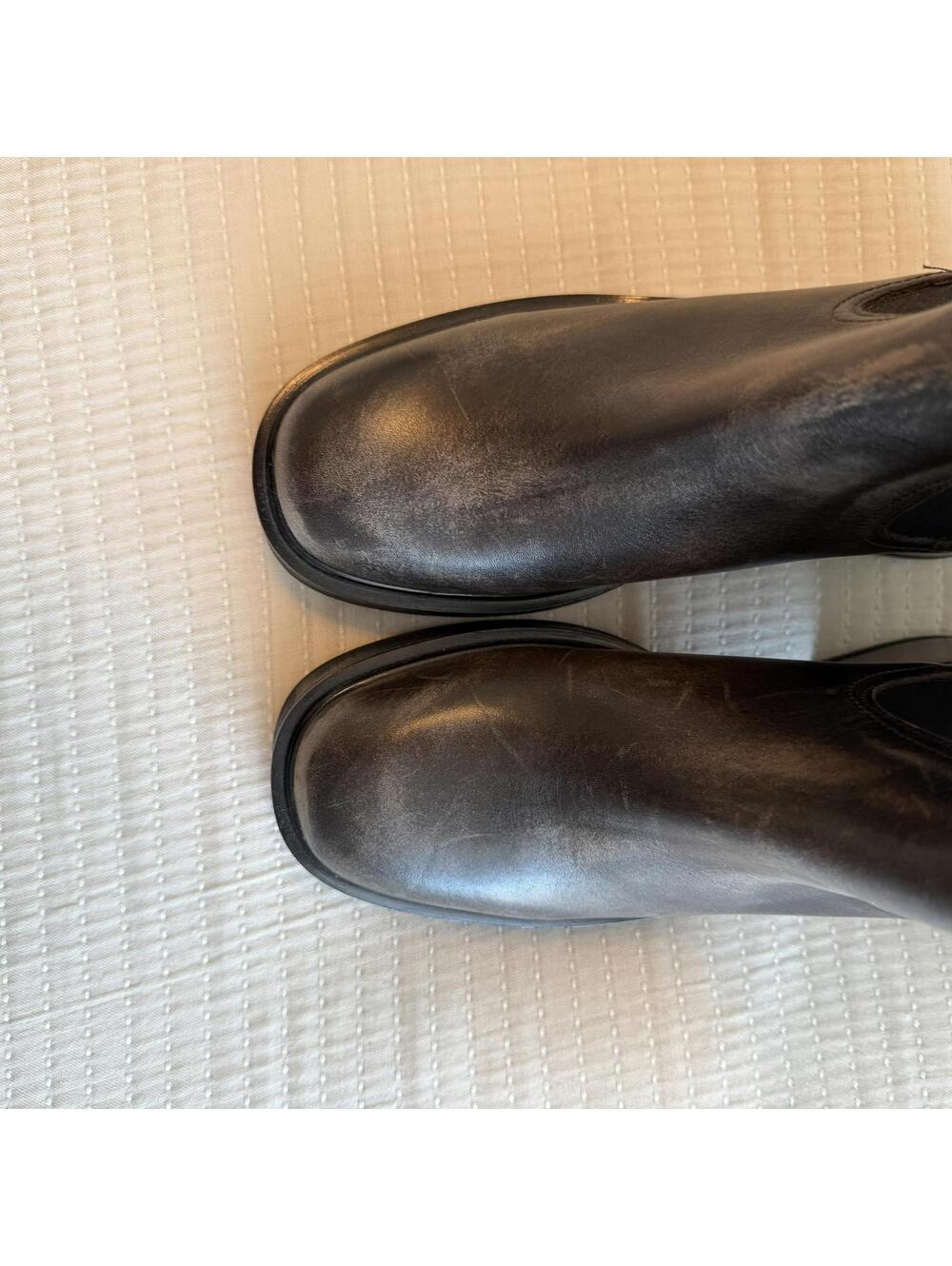 NEW Steve Madden Platform Chelsea Boot Brown Distressed Leather Women’s 41/US 10 - Picture 4 of 8